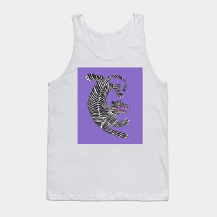 Snow Tiger cat striped art decorative Tank Top